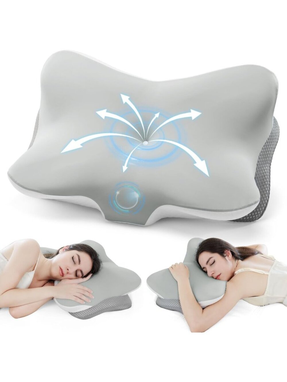 〽️Memory Foam Cervical Pillow Contour Orthopedic Neck Pain Relief Shoulder Grey